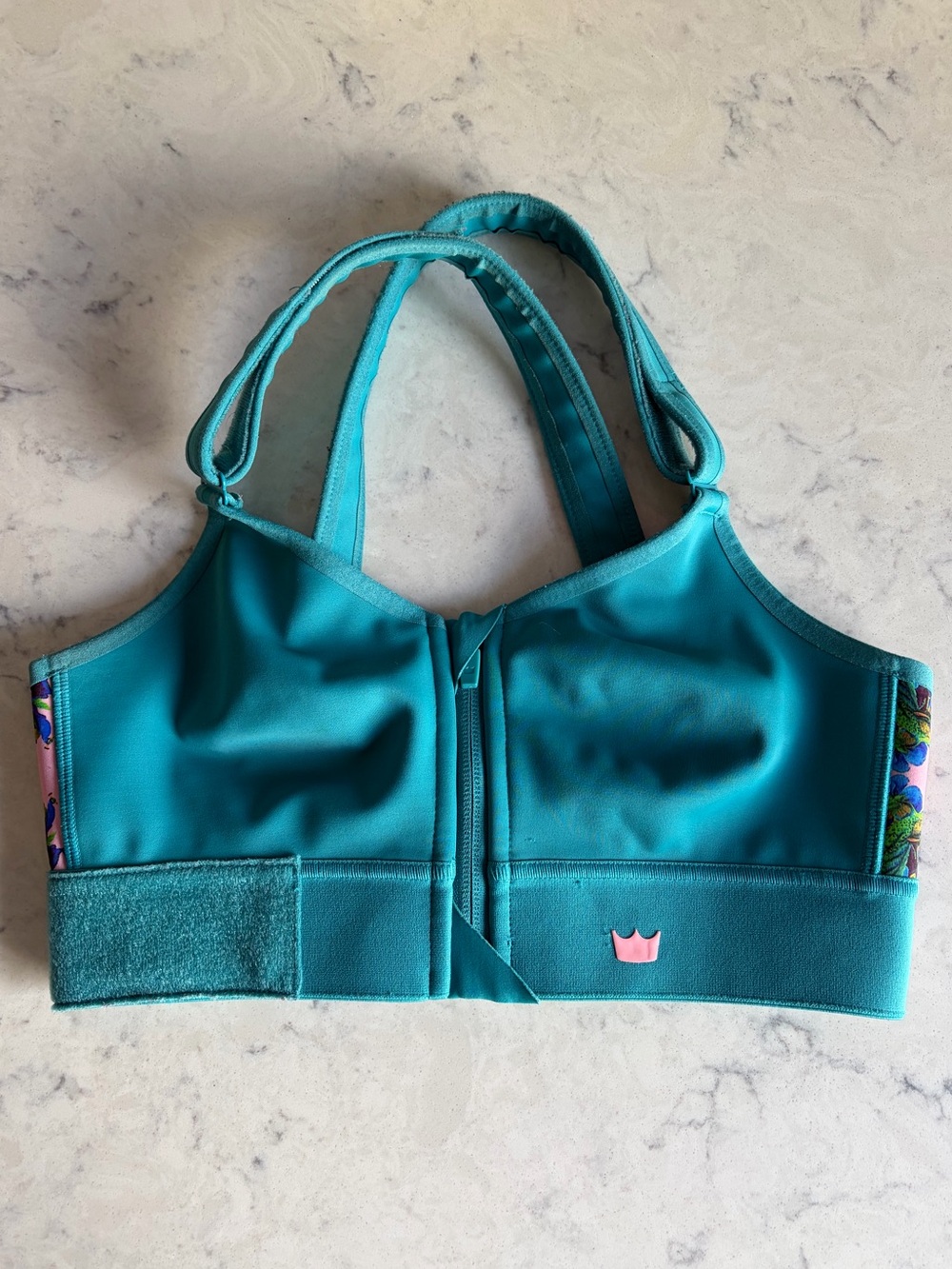 SHEFIT Teal Front-Zip Sports Bra